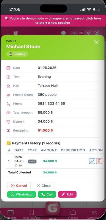Genix Events uygulama ekranı